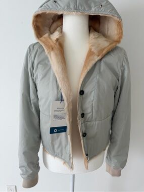 Prada Cream Beige Fur Jacket